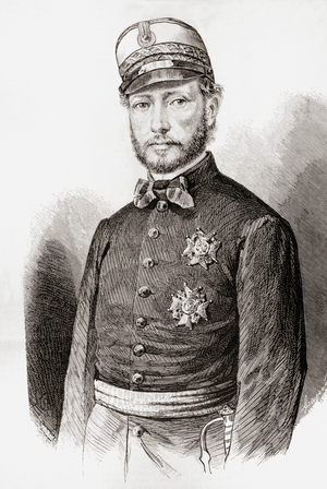 Don Juan Prim y Prats, Marquis of los Castillejos, Grandee of Spain, from El Museo Universal, pub. Madrid 1862