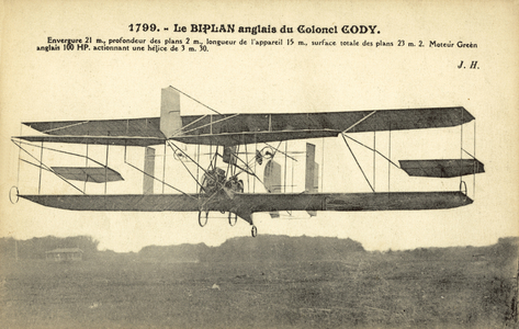 Samuel Franklin Cody's biplane (b/w photo)