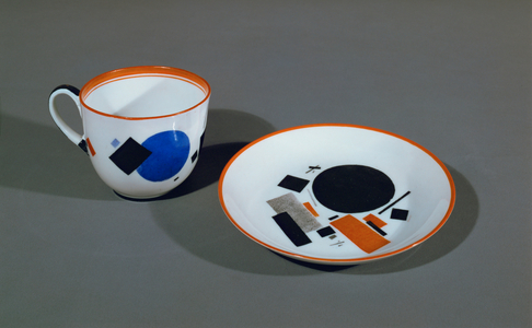 Suprematist cup and plate