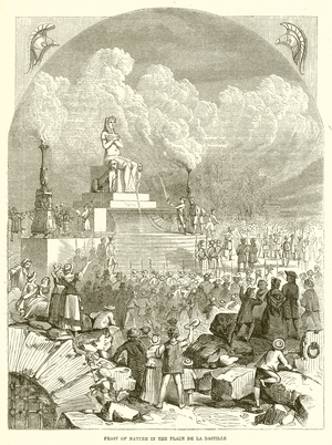 Feast of nature in the Place De la Bastille (engraving)