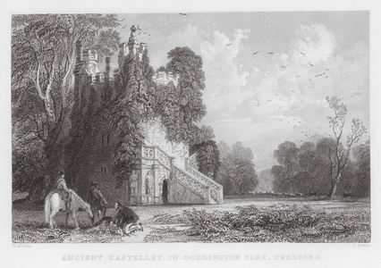 Ancient Castellet in Doddington Park, Cheshire (engraving)