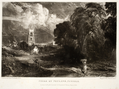 Stoke by Neyland, Suffolk, from Various Subjects of Landscape Characteristic of English Scenery, 1830-33 (mezzotint)