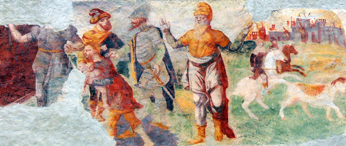 Middle East / Austria: Job loses his fortune. Frecso from Parz Castle in Upper Austria, c. 1580