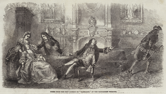 Scene from the New Comedy of "Ranelagh," at the Haymarket Theatre (engraving)