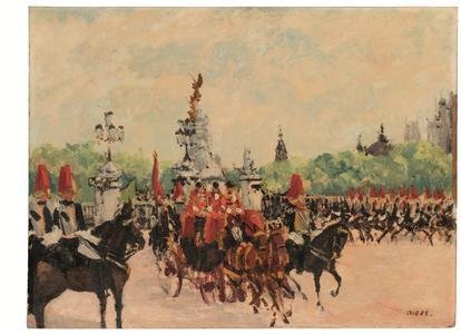 A Royal Procession, 1936 (oil on board)