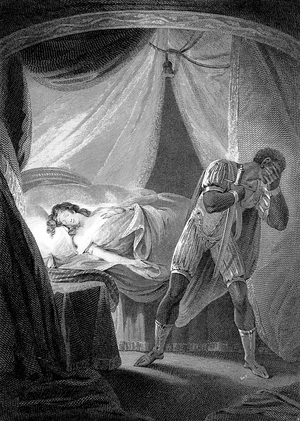 illustration for Act V scene II of play " Othello " (c.1604) by William Shakespeare, engraving