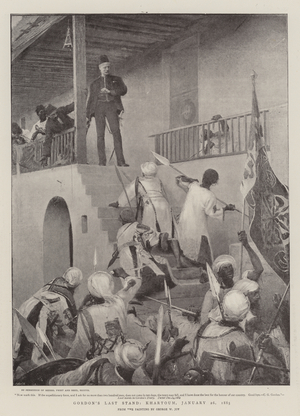 Gordon's Last Stand, Khartoum, 26 January 1885 (litho)