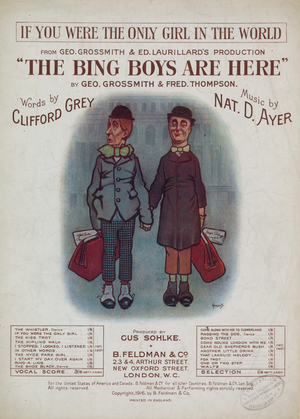 Music sheet for If You Were The Only Girl in the World (colour litho)