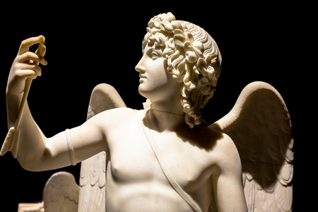 MILAN, ITALY - JUNE 2020: the Cupid Triumphant - by Bertel Thorvaldsen, antique statue in marble (1822), 2019 (photo)