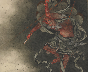 Thunder God, Edo Period, 1847 (ink & colour on paper)