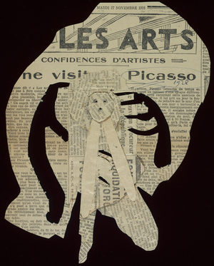 Bather, Collage and Cutouts made on a page of the Newspaper L'Intransigeant 27th November 1928 (collage)