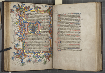 Psalter with Sarum use calendar, Fol 40 verso 41 recto, c.1425-75 (ink, paint & gold on vellum)