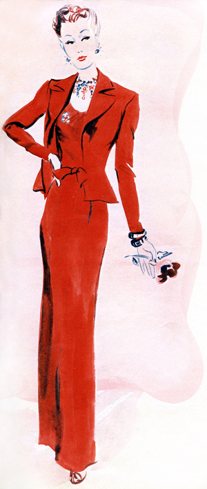 Evening Dress, Coco Chanel's 1938 Autumn Collection (print)