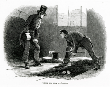 Finding the body of O'Connor, 1849 (engraving)