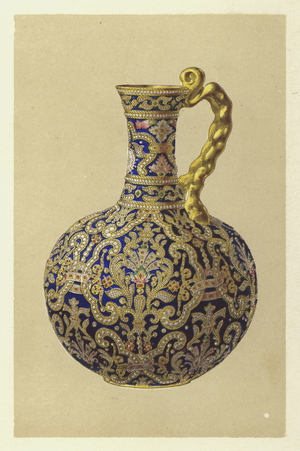 "Jewelled Bottle" in Porcelain (chromolitho)
