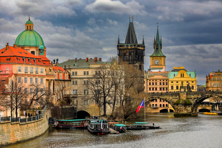 Bank of the Vltava River looking towards Starè Mesto, 2022 (photo)
