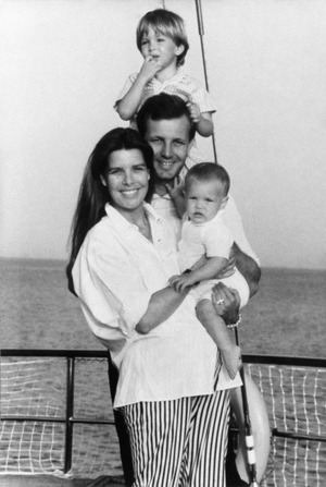 Caroline De Monaco, Her Husband Stefano Casiraghi and their Children Andrea and Charlotte. August 17, 1987 (photo)