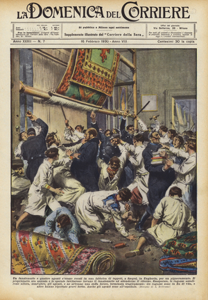 An official and four agents had gone to a carpet factory in Szeged, Hungary  (colour litho)