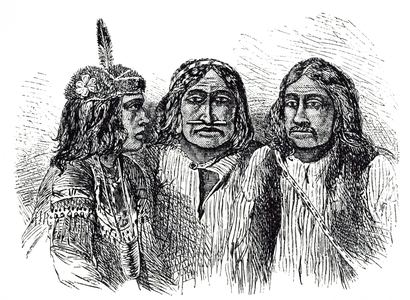 An engraving depicting Kutchin Indians from Eastern Alaska and the Ukon, 19th century