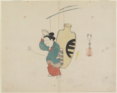 (Mobile of Woman Figure and Sake Bottle), c. 1830