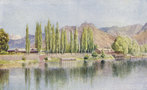 The Residency and Club, Srinagar (colour litho)