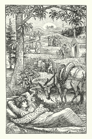 Travels with a donkey in the Cevennes (litho)