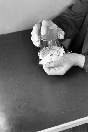 Professor Claus Schilling doing researches against the Tsetse fly at Rober Koch Insitute in Berlin, Germany 1930s (b/w photo)
