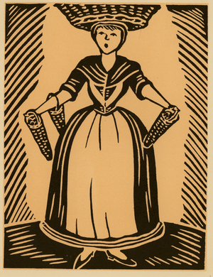 Old London: Strawberry seller (woodcut)