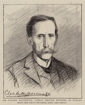 Sir Claude MacDonald, lately British Minister at Peking (engraving)