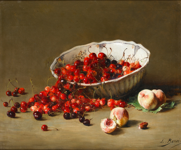 A Bowl of Cherries, c.1900 (oil on canvas)