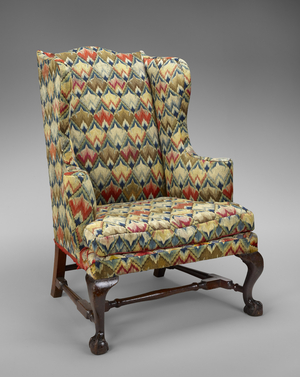 Easy Chair, 1750-1800 (mahogany; maple, white pine, and original wool needlework on linen canvas)