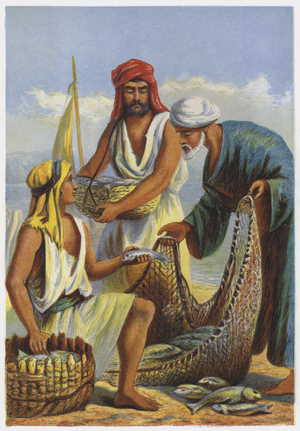 Parables of Jesus Christ: A Net Cast Into The Sea (chromolitho)