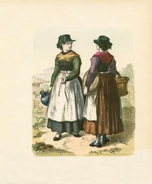 German Folk Dress, Rosenheim, Bavaria, Late 19th Century, Illustration, The History of Costume, Braun & Schneider, Munich, Germany, 1861-1880