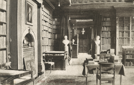 Library, Eton College, Berkshire (b/w photo)