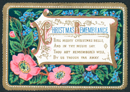 Christmas Remembrance, Christmas Card (chromolitho)