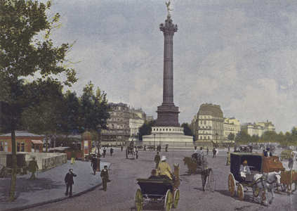 Paris, Place de la Bastille (coloured photo)