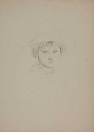 Miss Madeline Bourke now Mrs Howard Whitbread, 1886 (pencil on paper)