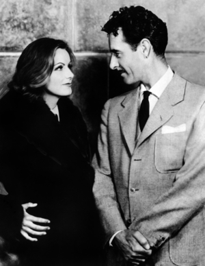 Greta Garbo with John Gilbert, 1933 (b/w photo)