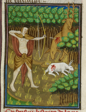 Camilla, Queen of the Volscians, hunting.