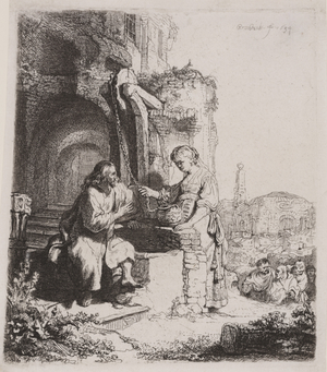 Christ and the Woman of Samaria: Among Ruins, 1634 (etching)