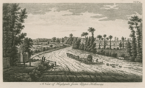 A view of Highgate, London, from Upper Holloway (engraving)