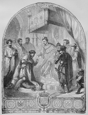 Ceremony of the creation of the Order of the Holy Spirit by Henri III in 1578 (Engraving)