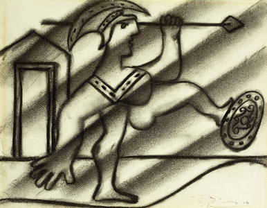 Soldat Romain, 1934 (charcoal on paper)