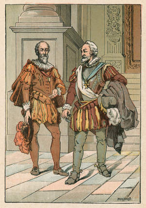 Henri IV Et Sully (colour litho)
