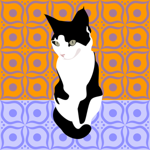 Cat on Moroccan Tiles, 2017 (digital)