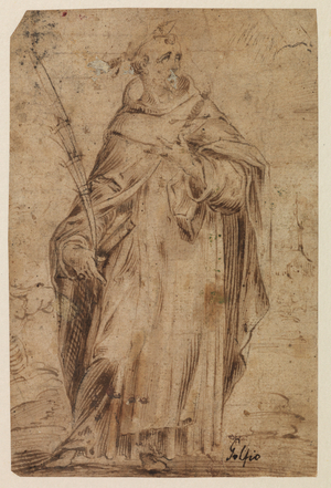Saint Peter Marty (recto), possibly 16th Century (pen & brown ink and brown wash on laid paper)