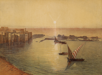 Places mentioned in the Bible: Sidon, Southern side and ancient Harbour (chromolitho)