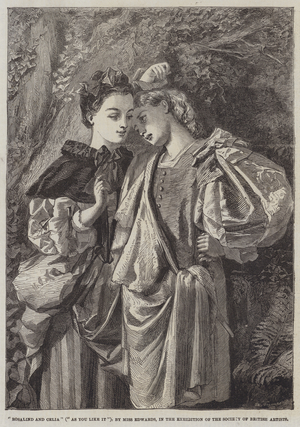 Rosalind and Celia, As You Like It (engraving)