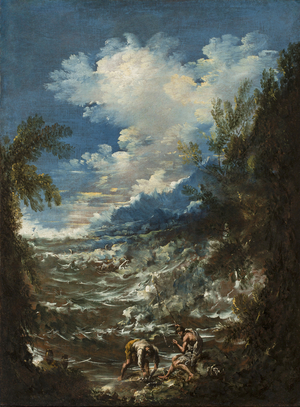 Landscape with Fishermen, c.1730 (oil on canvas)