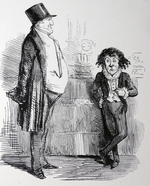 Caricature of Robert Peel, 19th century (engraving)